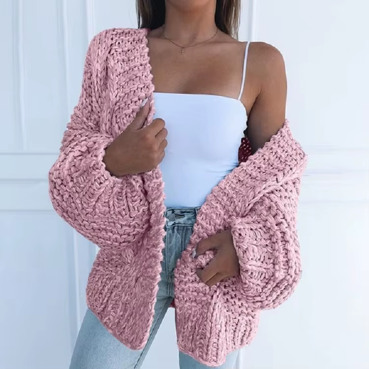 2025 Veste pull cardigan en tricot épais, confortable et polyvalente pour femmes