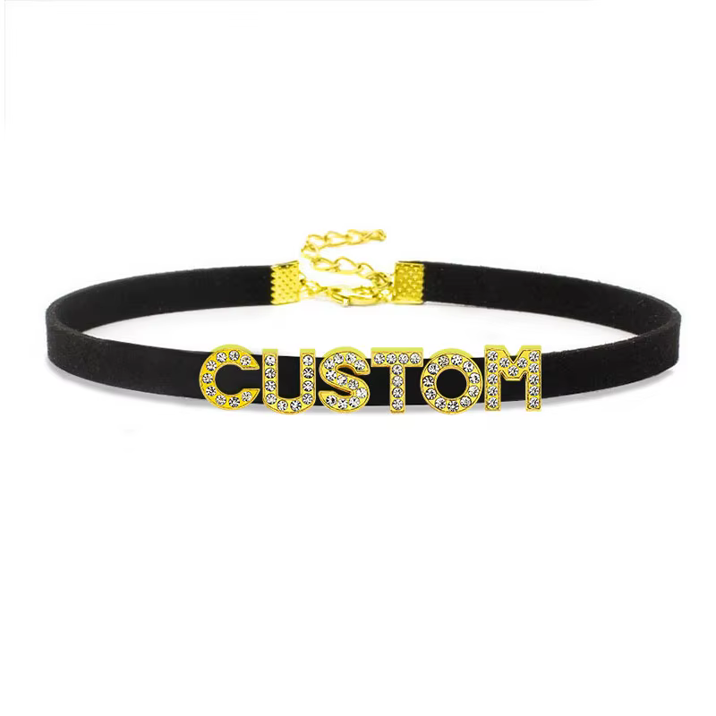 Collier ras du cou avec lettres de couleur or pour hommes et femmes, bijou Chic avec nom personnalis