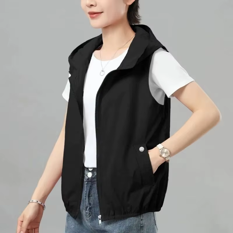 Gilets Cargo à capuche pour femmes, fermeture éclair, décontracté, ample, solide, Sports de plein ai