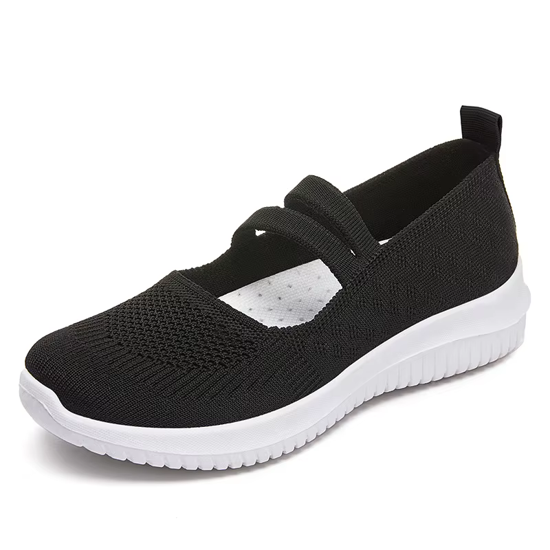 Maille à la mode printemps femmes maille chaussures décontractées respirantes femme sans lacet chaus