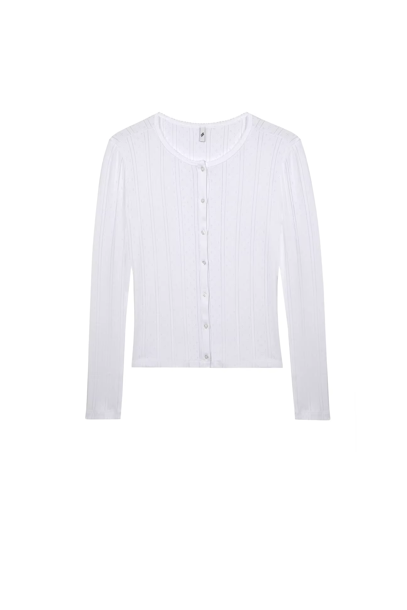 COUCOU-Cardigan à manches longues pour femmes, manteau blanc 107
