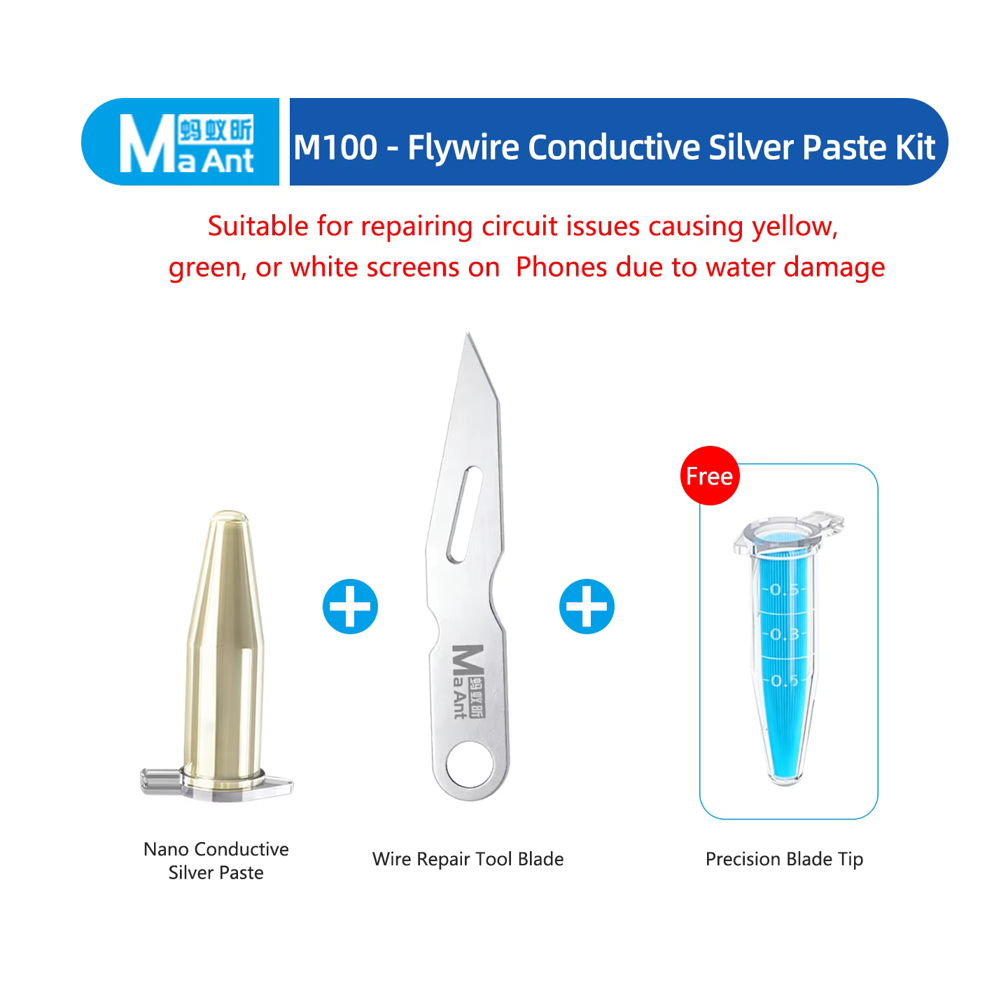 MAANT M100 Flywire pâte d'argent conductrice excellente adhérence haute conductivité Nano argent pât