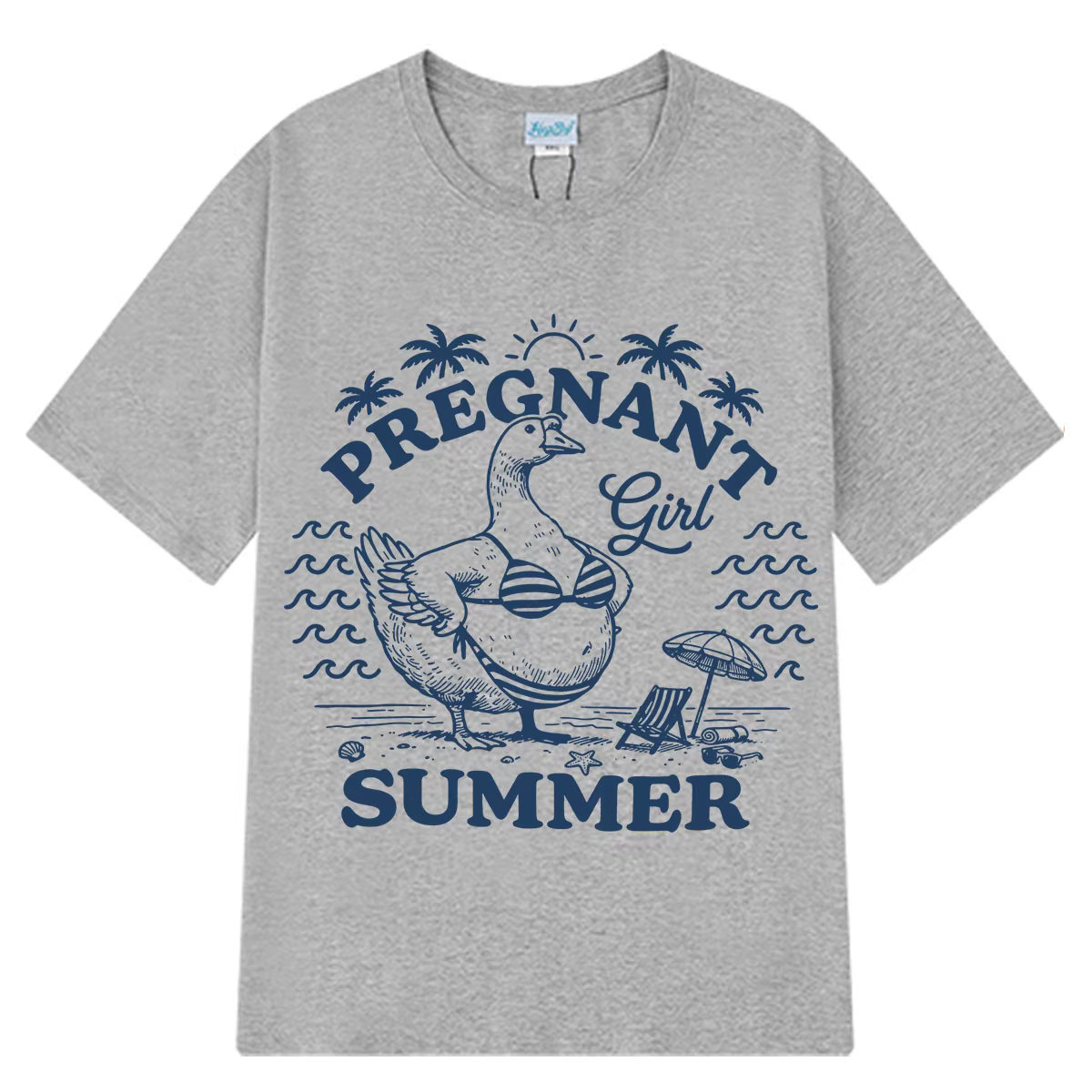 T-shirt d'été pour femme avec motif d'oie enceinte, humoristique et tendance, coupe ample et décontr