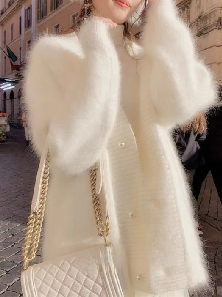 Pull ample à col en V pour femme, style coréen, cardigan élégant, hauts magnifiques, vêtements fémin