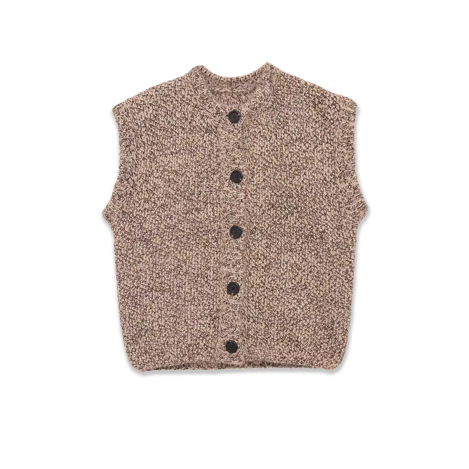 Gilet sans manches en tricot chaud pour femme, mode printemps précoce, couleur unie, simple, polyval