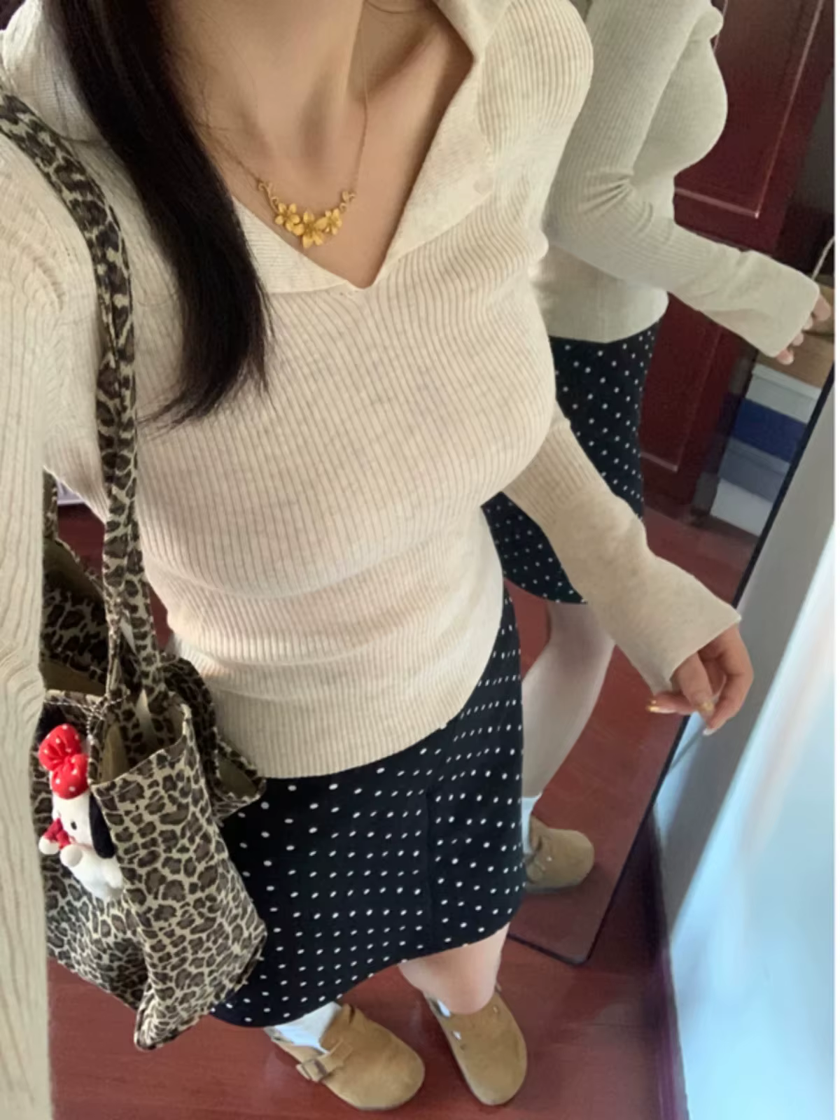 Pull intérieur à manches longues et col Polo français pour femmes, vêtements d'automne, nouveau pull