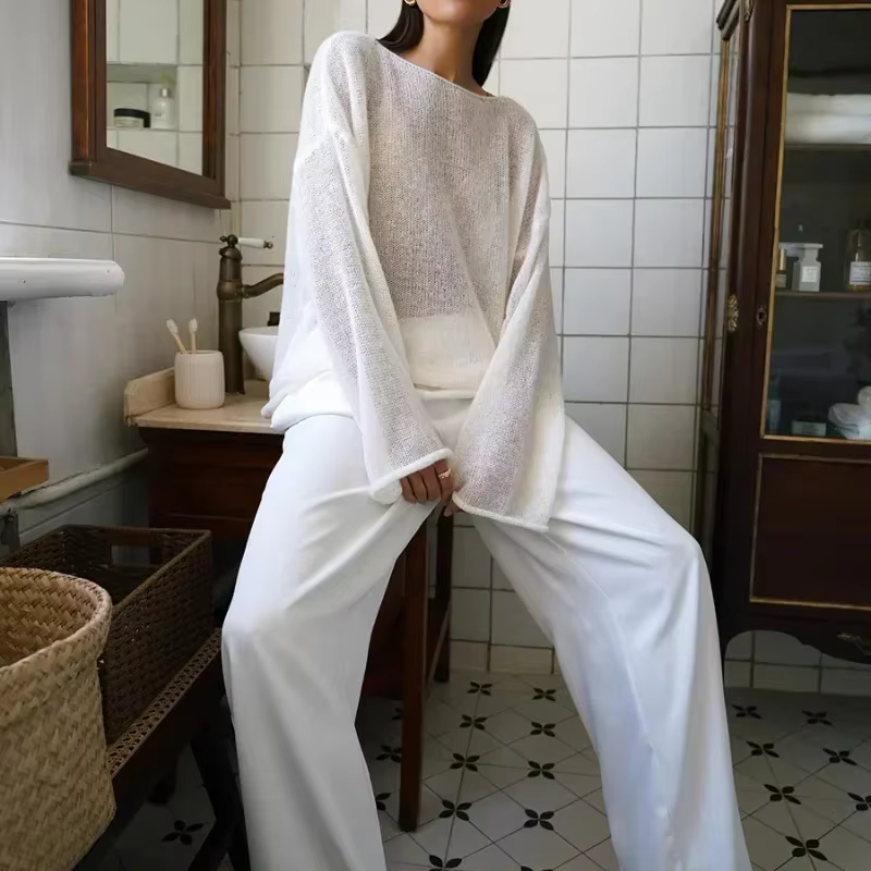 Pull élégant pour femme, rose, blanc, décontracté, mode adt, pulls chics, pull, sucirculation, été, 
