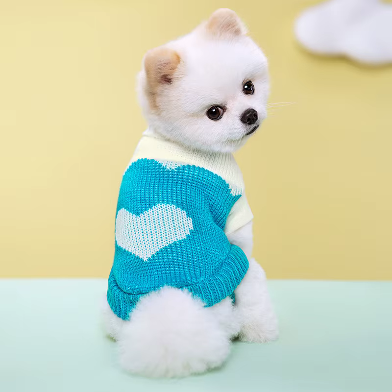 Pull en tricot doux et confortable pour chien, col roulé, vêtements chauds pour animaux de compagnie