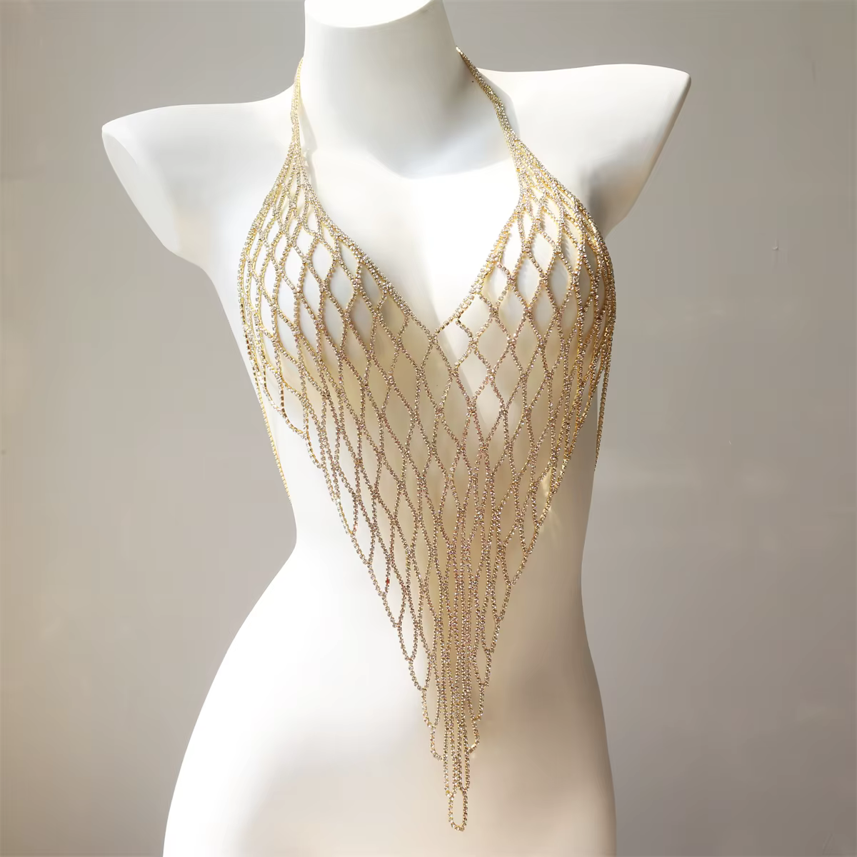 Soutien-gorge sexy en maille cristal, contre-indiqué, pour plage, bar, corps, bijoux de luxe, mode d
