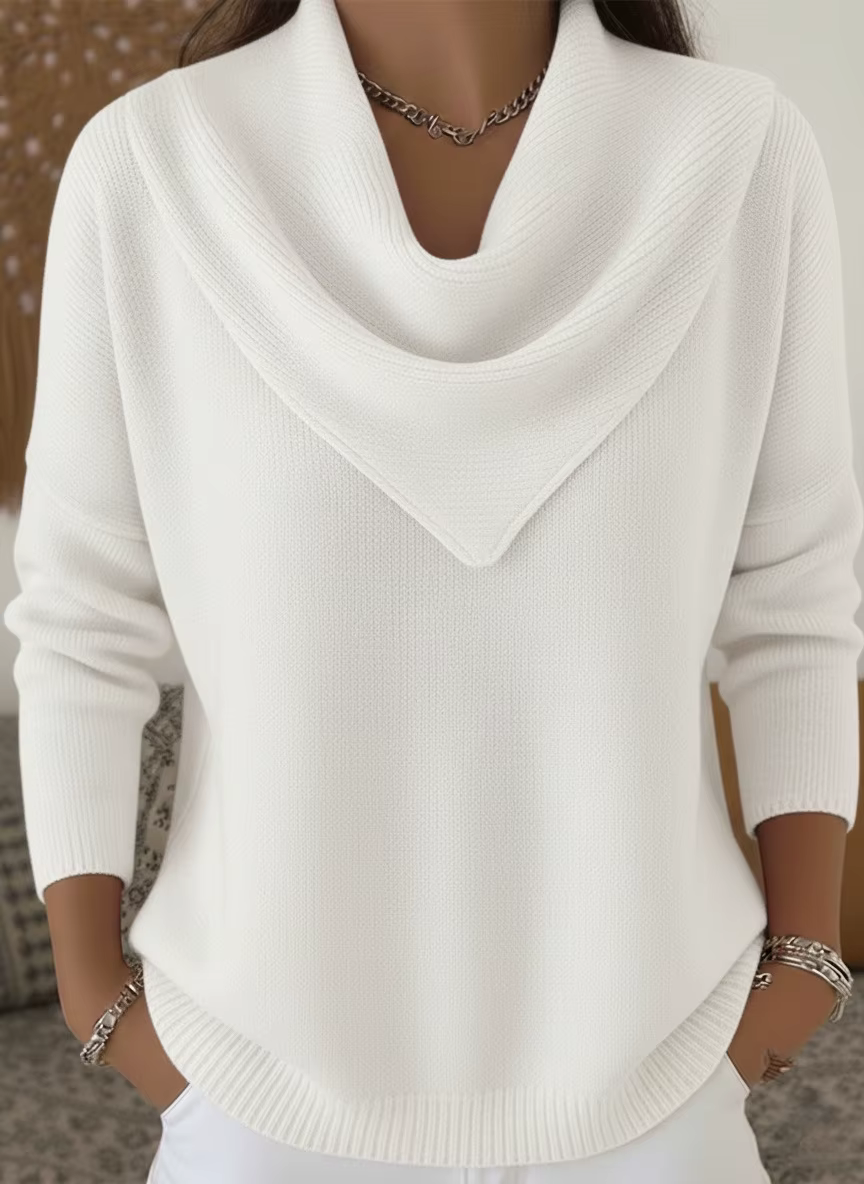 Pull à manches longues de couleur Pure pour femme, confortable, Style décontracté, haut en Fiber de