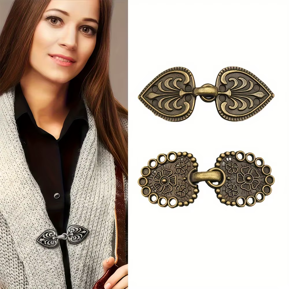 2 jeux de clips pour pull tourbillonnant vintage, clips pour châle vintage, boucles pour col cardiga