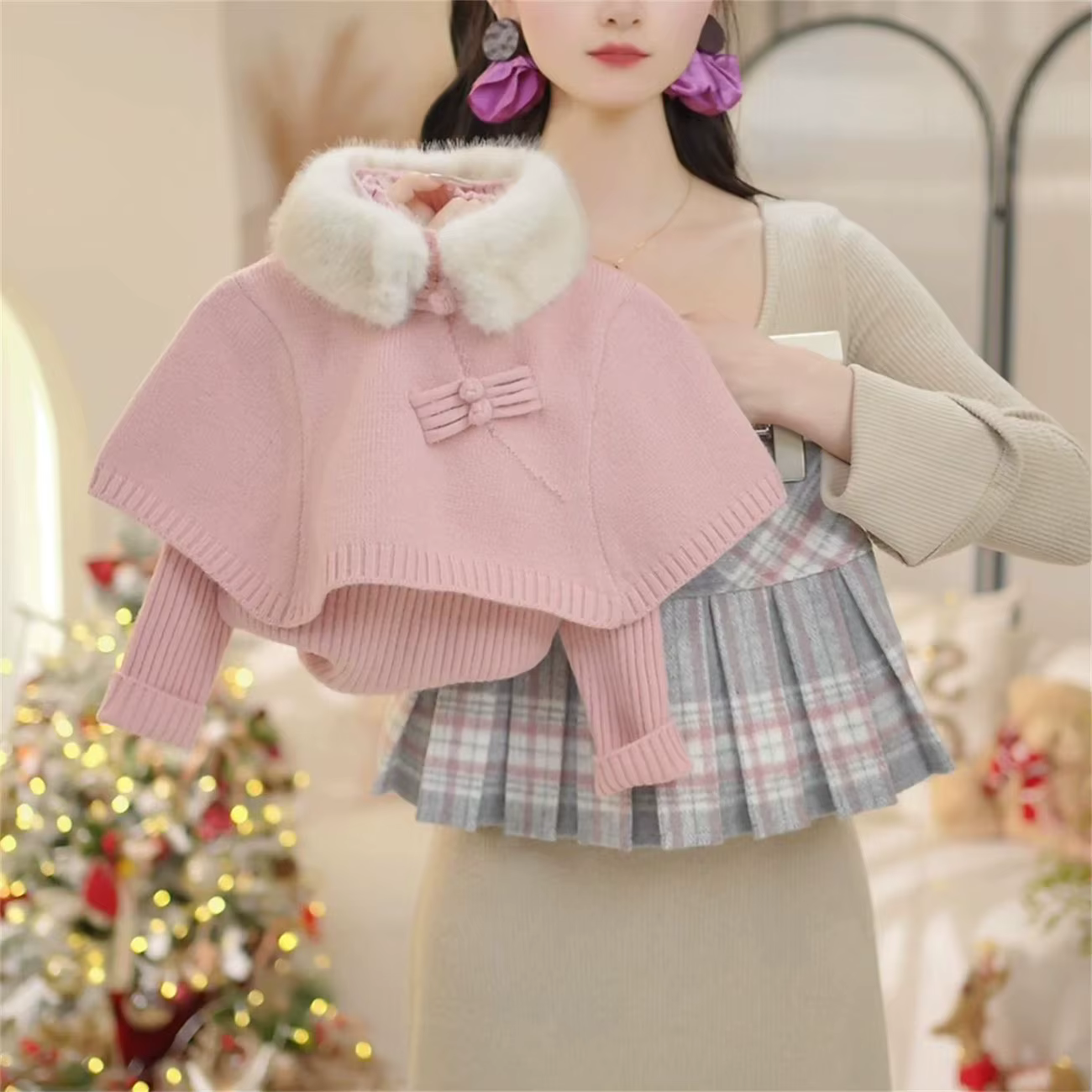 Ensemble de pulls pour filles 2026 Automne Hiver Nouveau Pull en tricot à col montant polyvalent pou