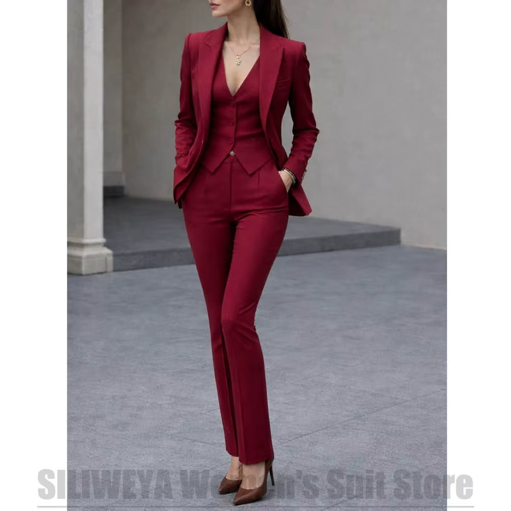 Ensemble de costume 3 pièces pour femmes, Blazer, gilet et pantalon, tenue de bureau formelle élégan