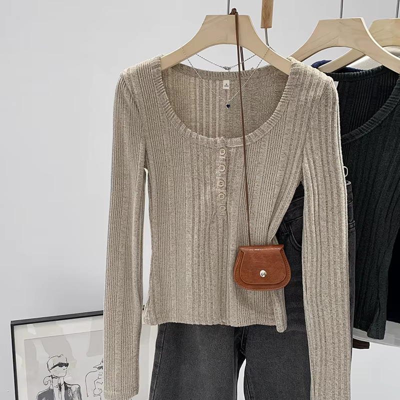 DUOJIHUI-Pull Vintage à Col Rond pour Femme, Style Américain, Sexy, lèvent, Mode, Simple, Décontract