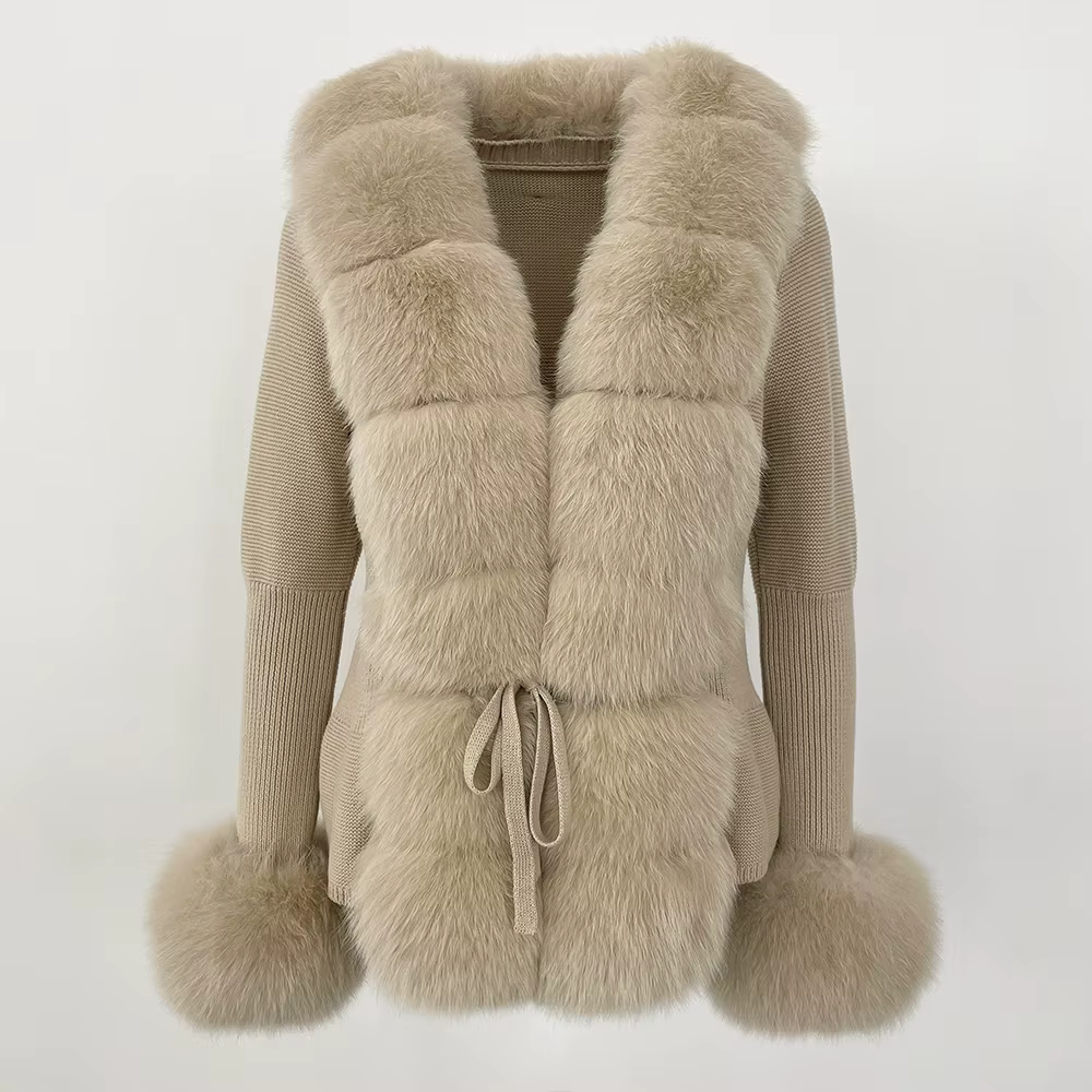 Cardigan pour femme, pull en tricot, col rond, manches longues, extensible, doux, décontracté, éléga