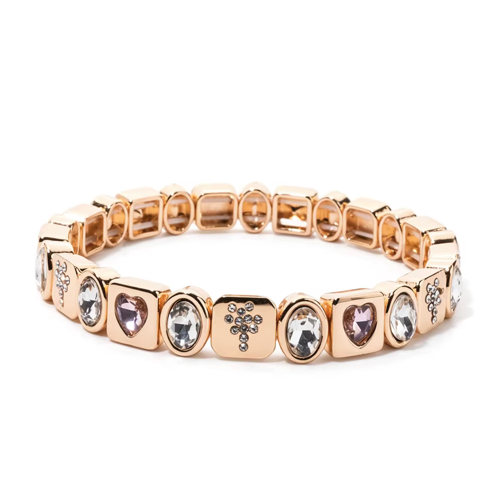 Bracelets en émail perlé avec breloque palmier et cristal pour femme, base couleur or, perles de zir