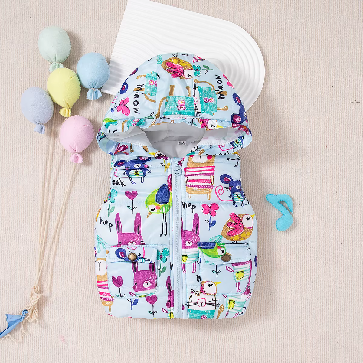 Gilets épais et chauds pour bébé garçon et fille, vêtements d'hiver à capuche avec graffitis colorés
