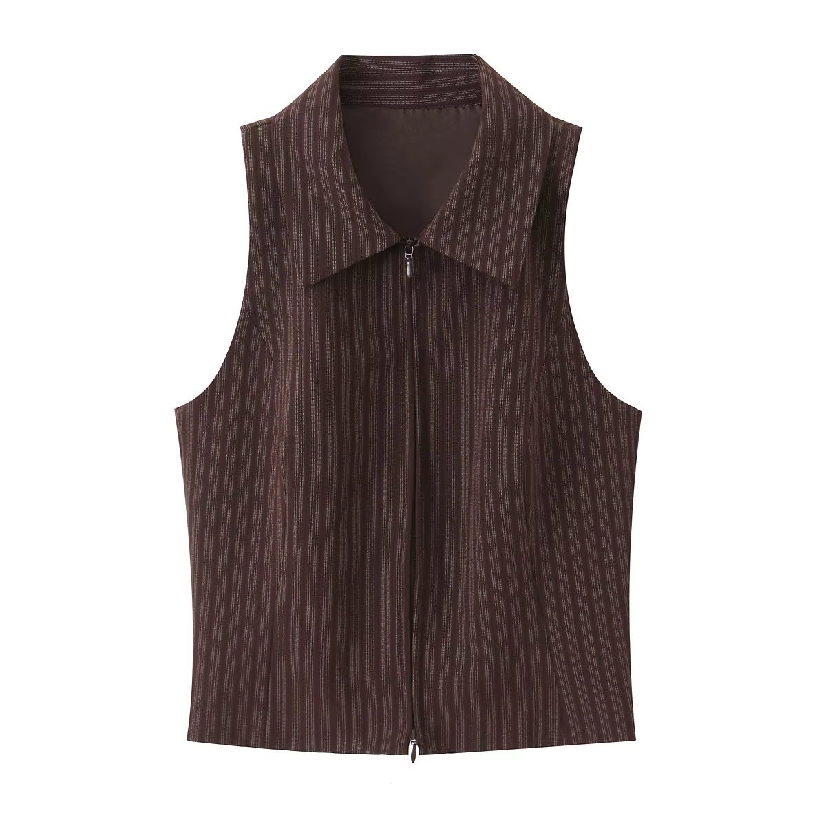 Ensemble gilet rayé et pantalon patte d'éléphant taille basse pour femme, collection Printemps 2026,