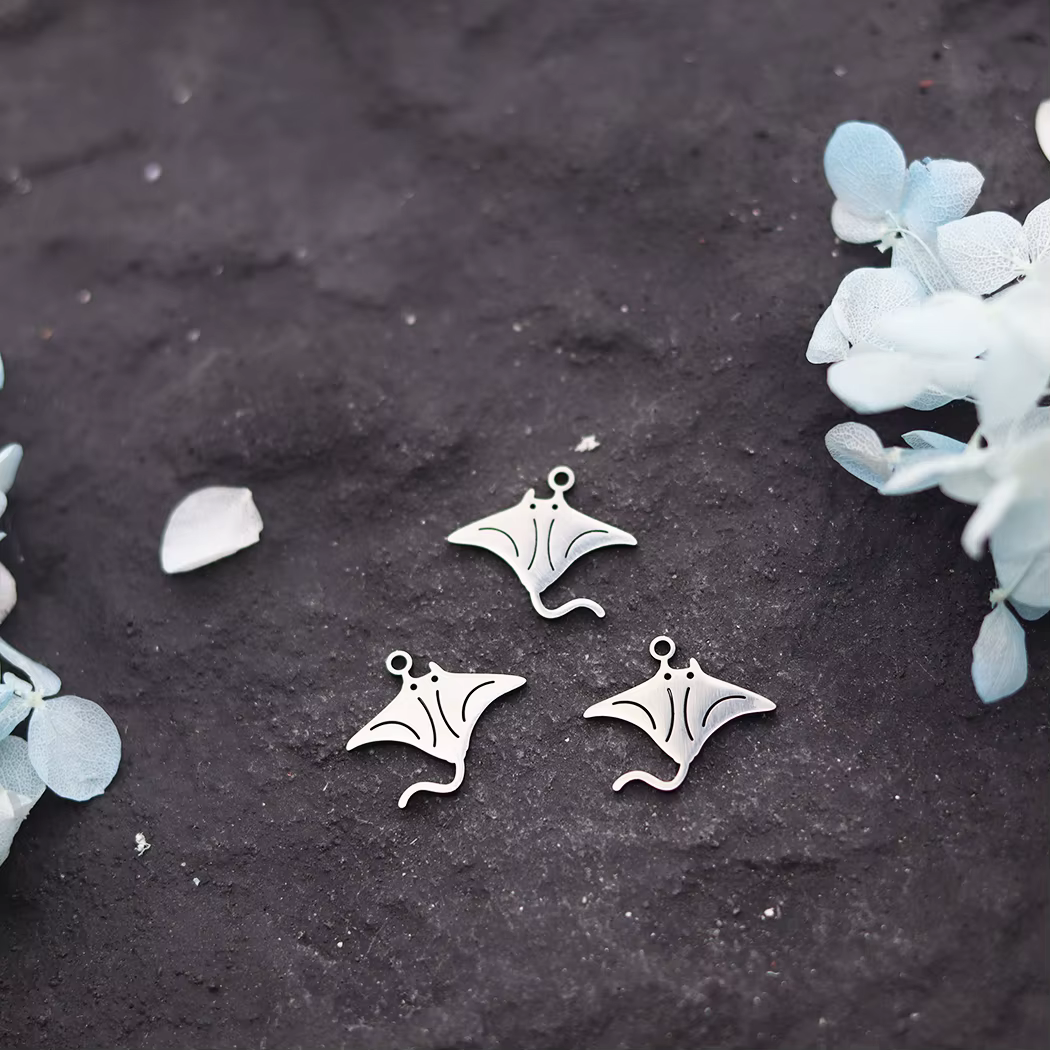 Breloques Manta en acier inoxydable, 3 pièces, pour la fabrication de bijoux, pendentif Animal océan