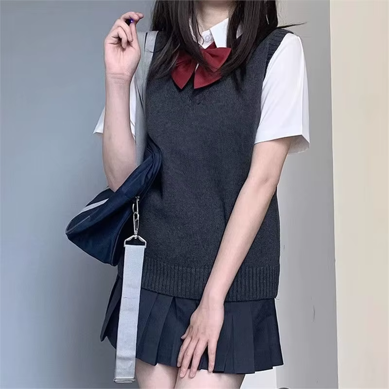 Original 12 couleurs JK uniforme gilet Style japonais col en v pull automne sans manches femmes tric
