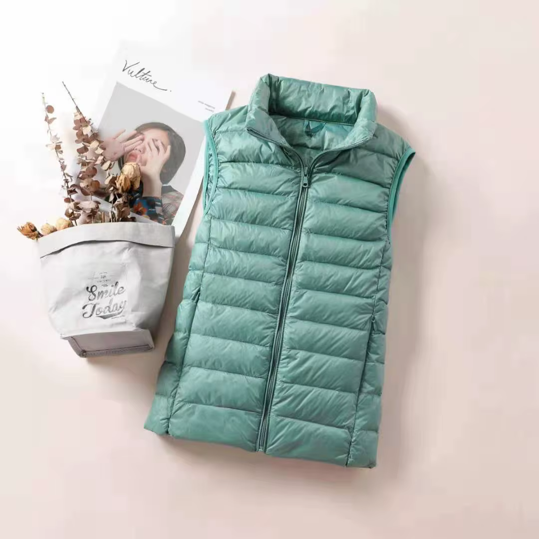 Nouveau Gilet Ultra Léger en Duvet pour Femme 2026 – Veste Sans Manches Slim Portable Coupe-Vent Lég