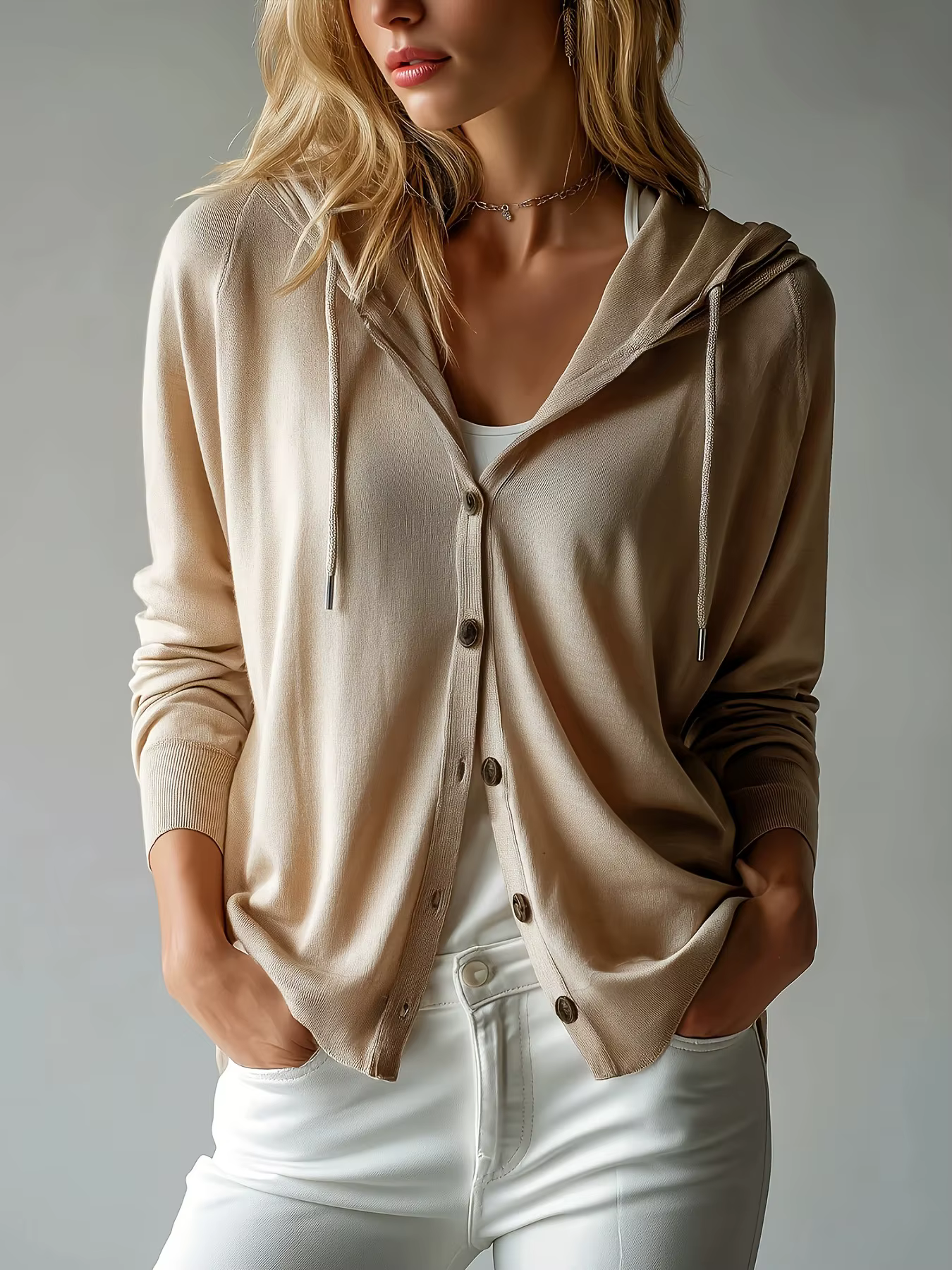 Nouveau cardigan tricoté à capuche multicolore pour femme 2026