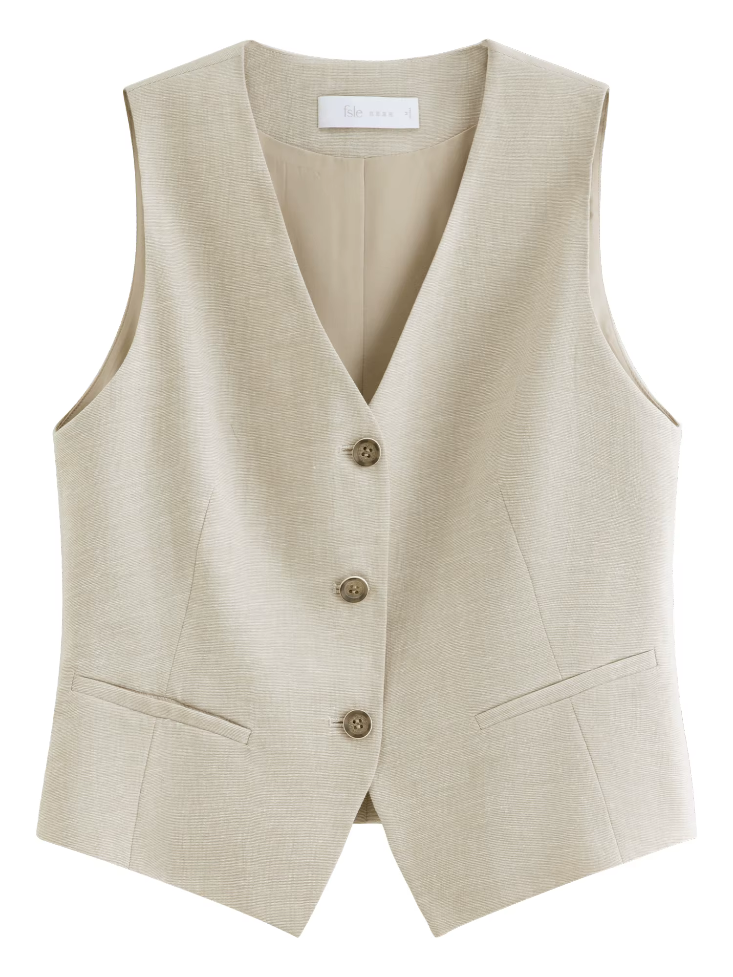FSLE Gilet col en V style Old Money pour femme, Nouveauté été 2026, Ensembles jupe en chanvre, Stree