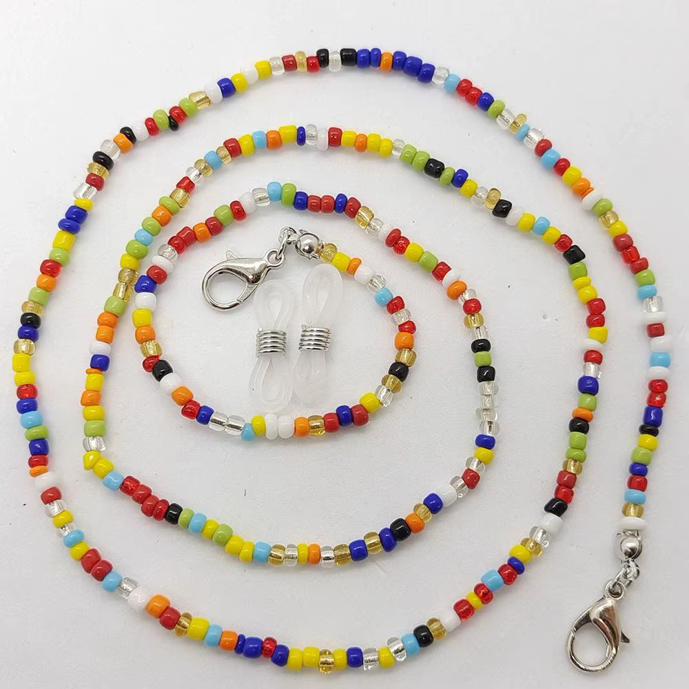 JOFor-Lunettes de soleil en cristal pour femmes, acrylique coloré, collier lanière, sangle de lunett