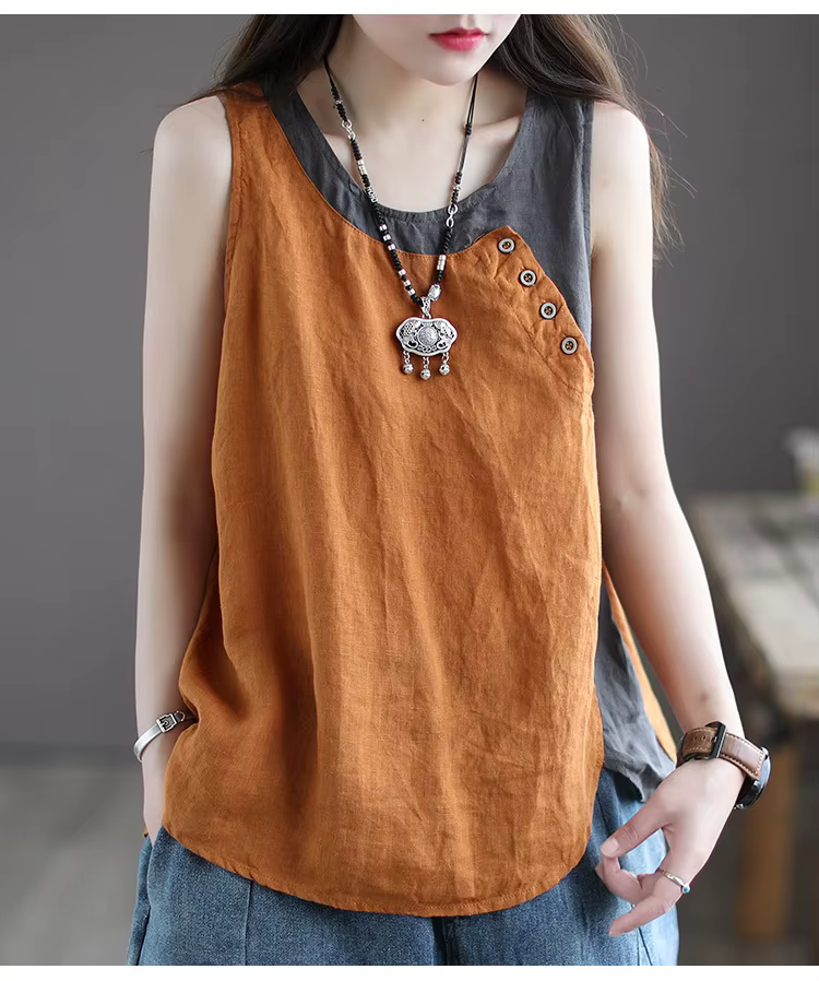 Gilet pour femmes de grande taille, nouveau modèle d'été, ample et frais, décontracté, asymétrique, 