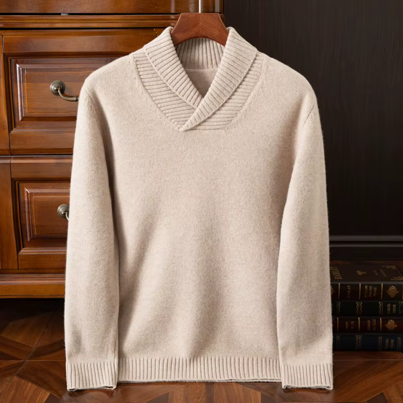 Pull à col rond pour hommes, chemise à bascule en tricot de cachemire, 100% laine Pure, ample, coule