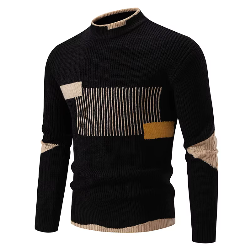 Pull tricoté pour hommes, bloc de couleurs, mode automne/hiver 2026, pull de rue, manteaux amples et
