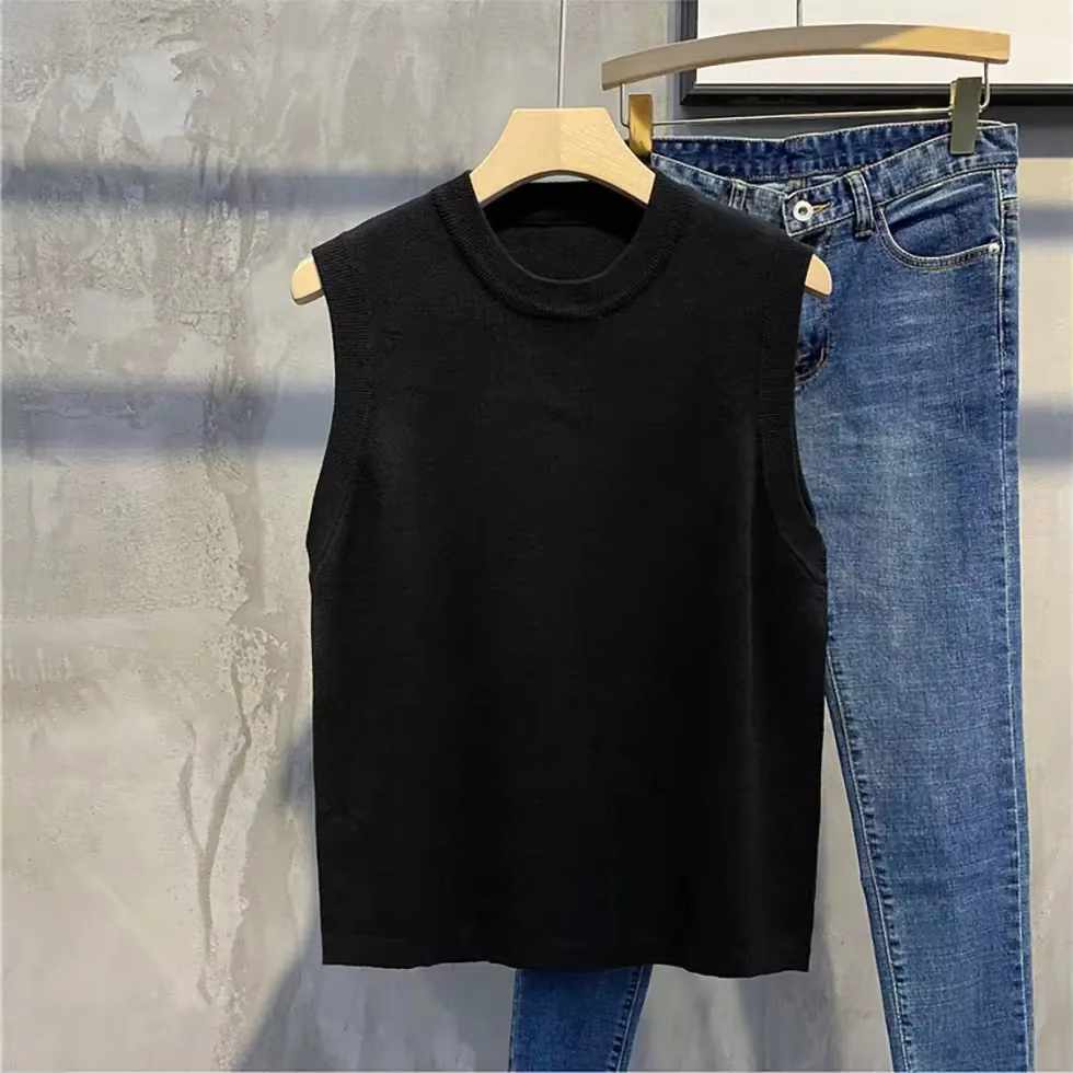 Pull Ras du Cou à Col Rond pour Homme, Vêtement Solide, Baggy, Élégant, X