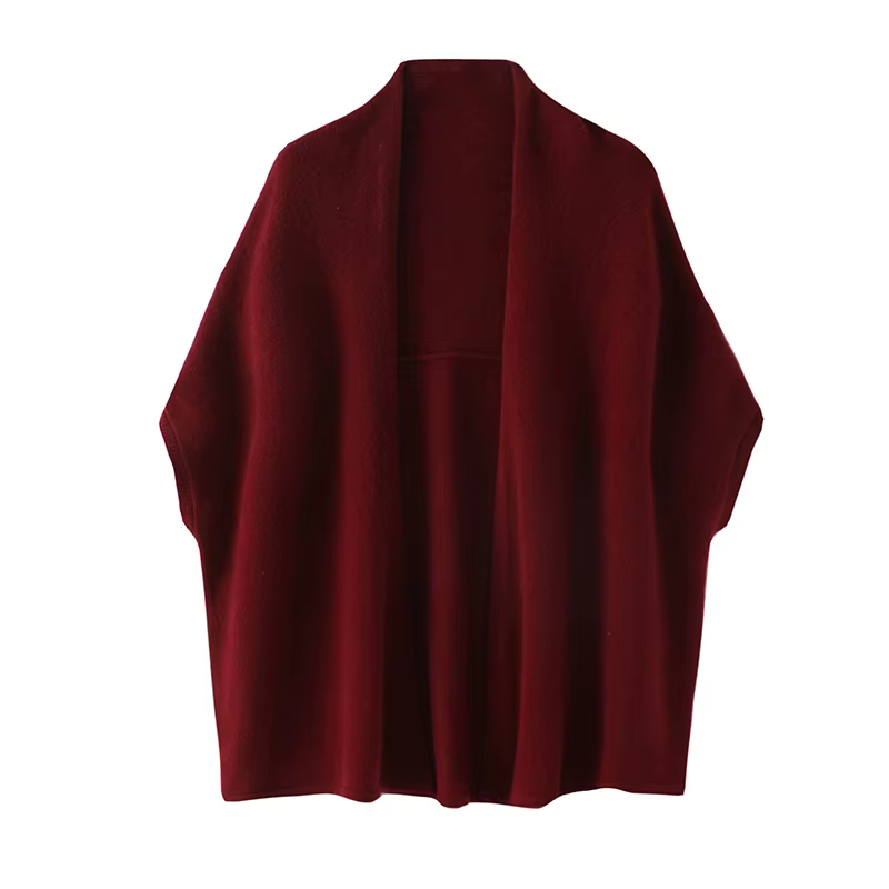Châle en Cachemire 100% Laine pour Femme, Longue Écharpes Chaudes d'Hiver, Hijab Solide, Cardigan Ro