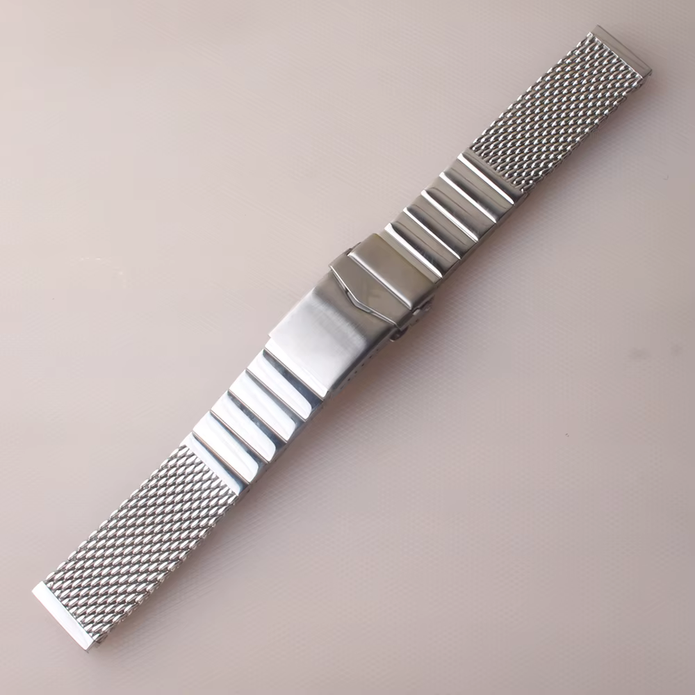 Bracelet de montre en maille pour hommes, accessoires de montre mécanique ThUNICEF, bracelet de sécu