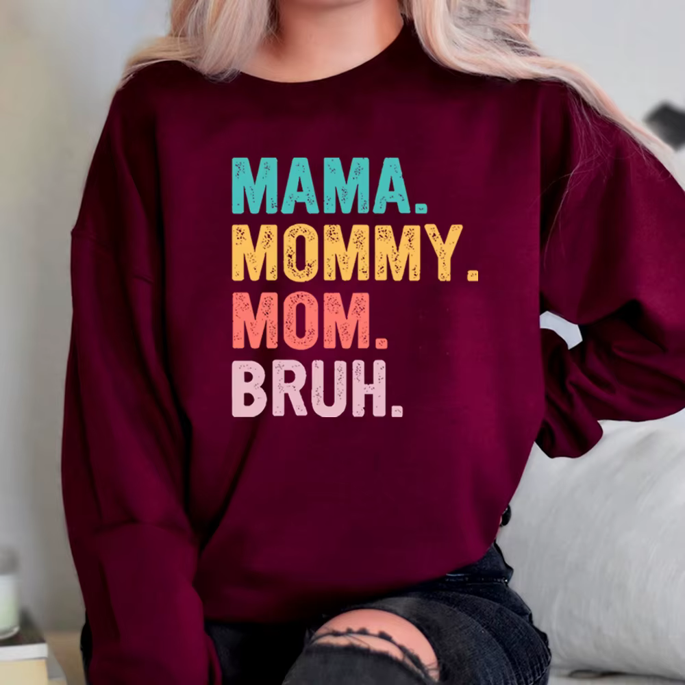 Sweat-shirt à manches longues pour femme, sweat-shirt Mama Mommy Spinal Bruh, pull Mama Life, vêteme