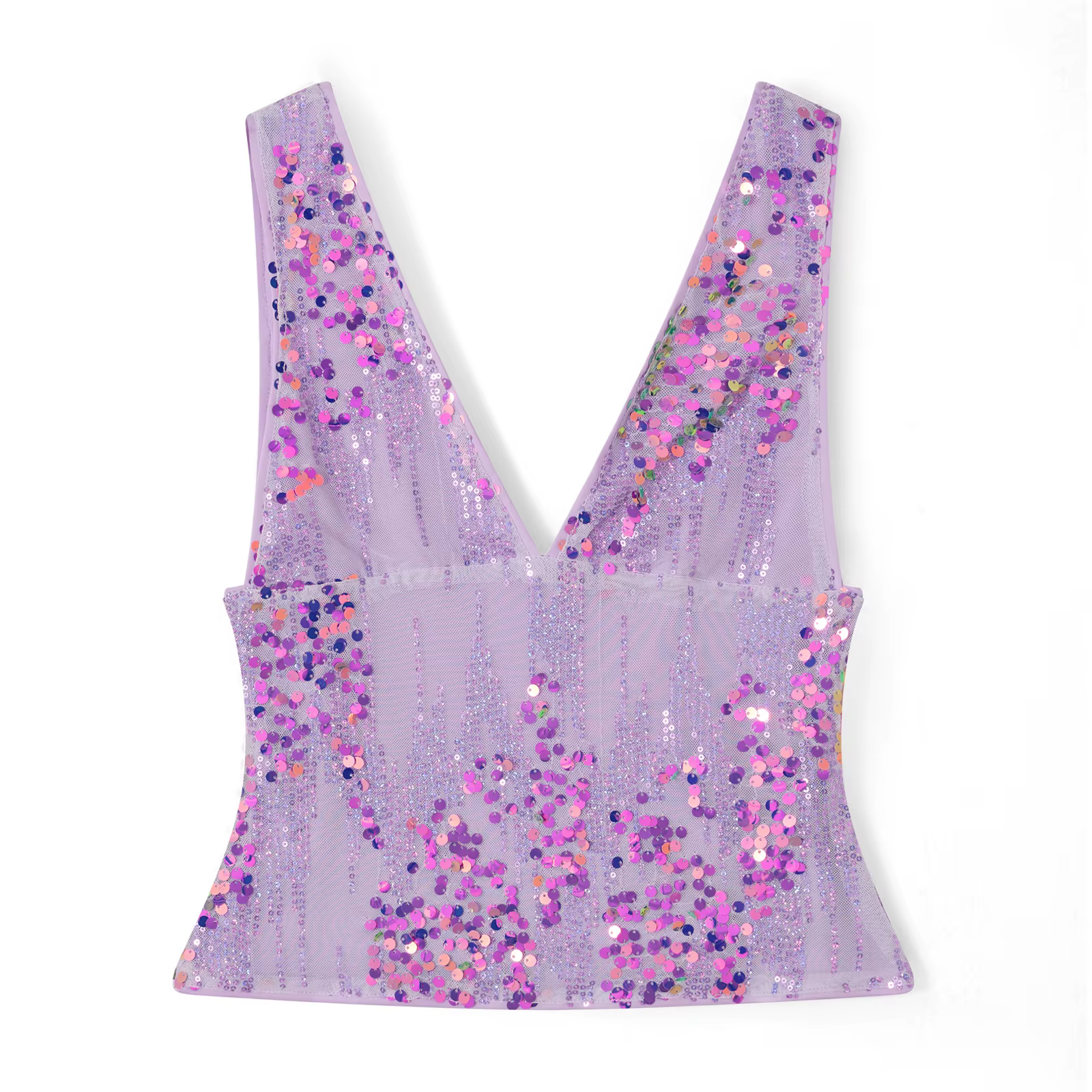 Femmes paillettes gilet sans manches col en V dos nu débardeurs Sexy rétro chemises été