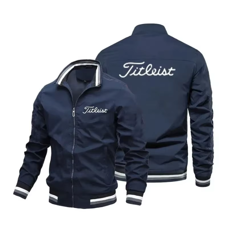 Veste décontractée d'extérieur pour homme à col montant et fermeture éclair, nouvelle mode printemps
