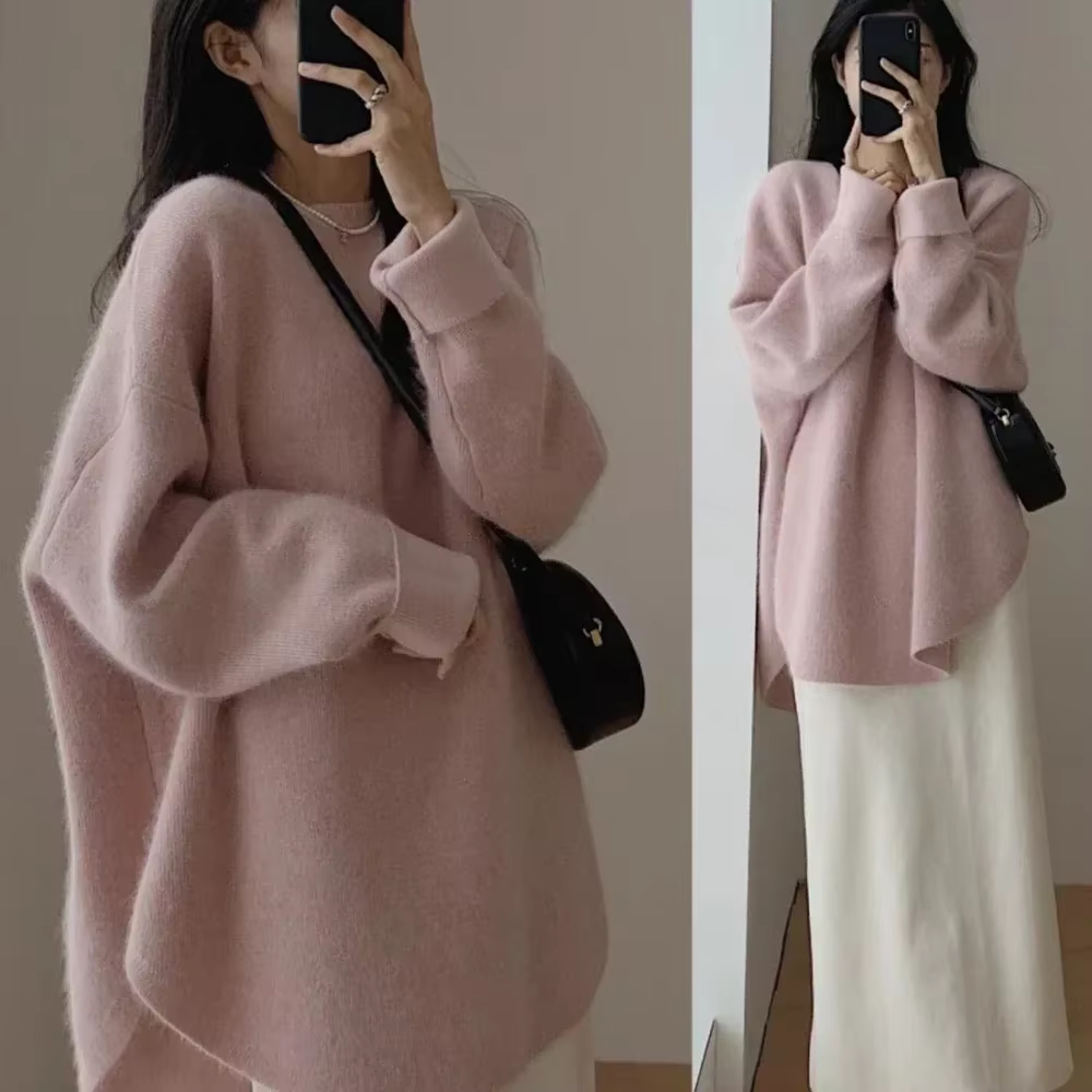 Pull femme Long rouge haut en tricot pour femme pulls automne hiver 2025 Y2k mode corée manches Jers