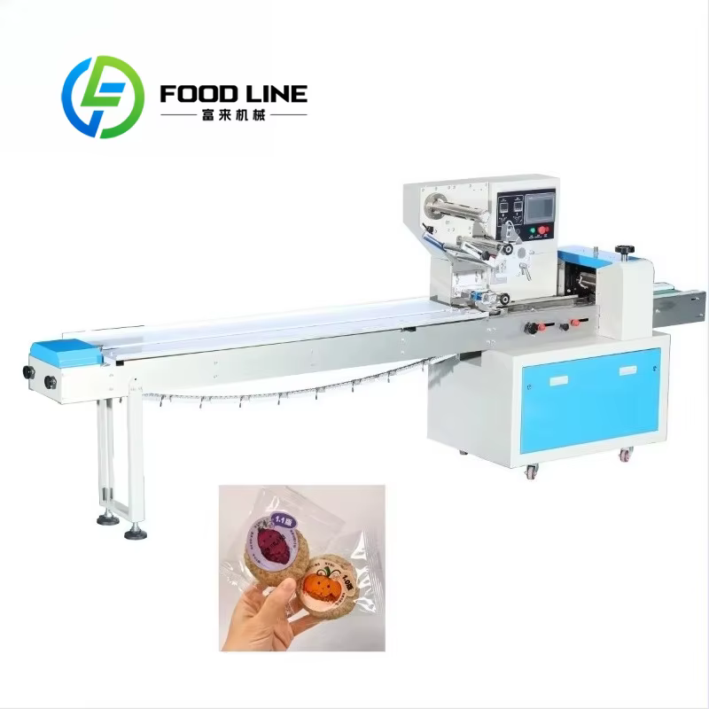 Machine d'emballage de type coussin pour boulangerie et légumes, conception polyvalente adaptée au p