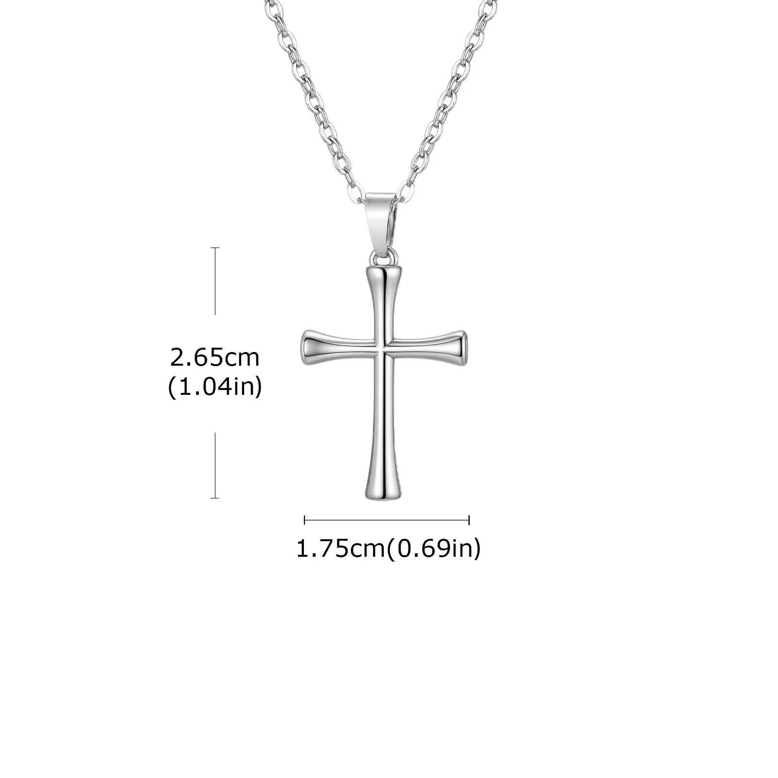 Collier croix classique minimaliste pour homme et femme, collier chaîne en acier inoxydable, bijoux
