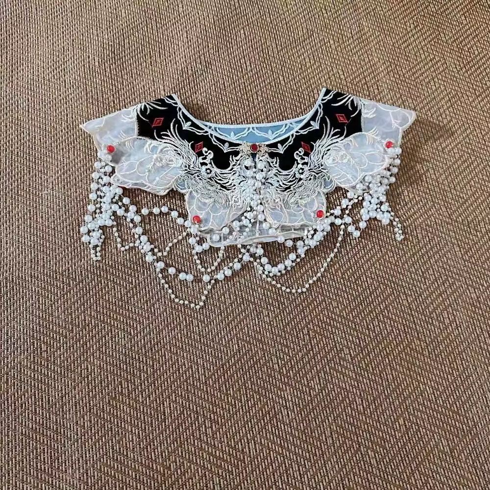 Robe Hanfu de style chinois avec broderie au col, jupe en perles à col Yunjian, écharpe brodée à fra