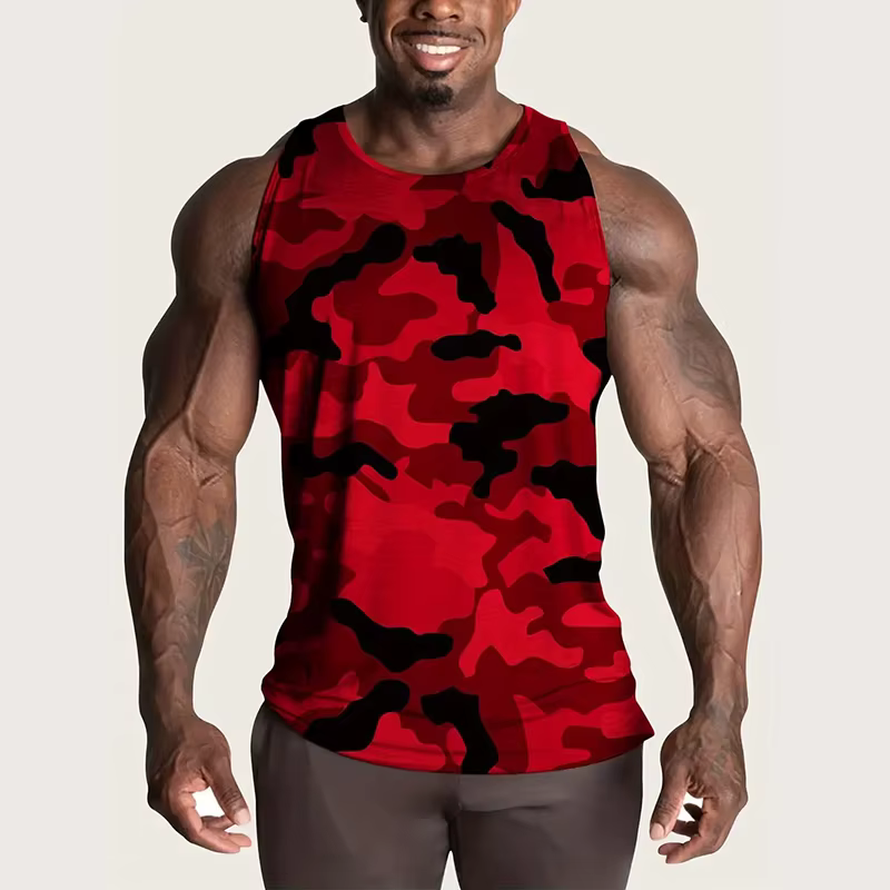 Gilet de Fitness de Camouflage pour homme musculaire, T-shirt sans manches respirant à séchage rapid