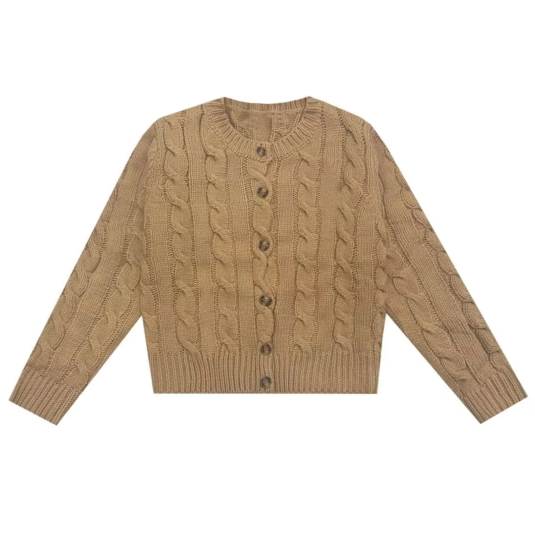 Cardigan pour femme style Old Money, pull en coton 100% tricoté, doux et respirant, automne/hiver