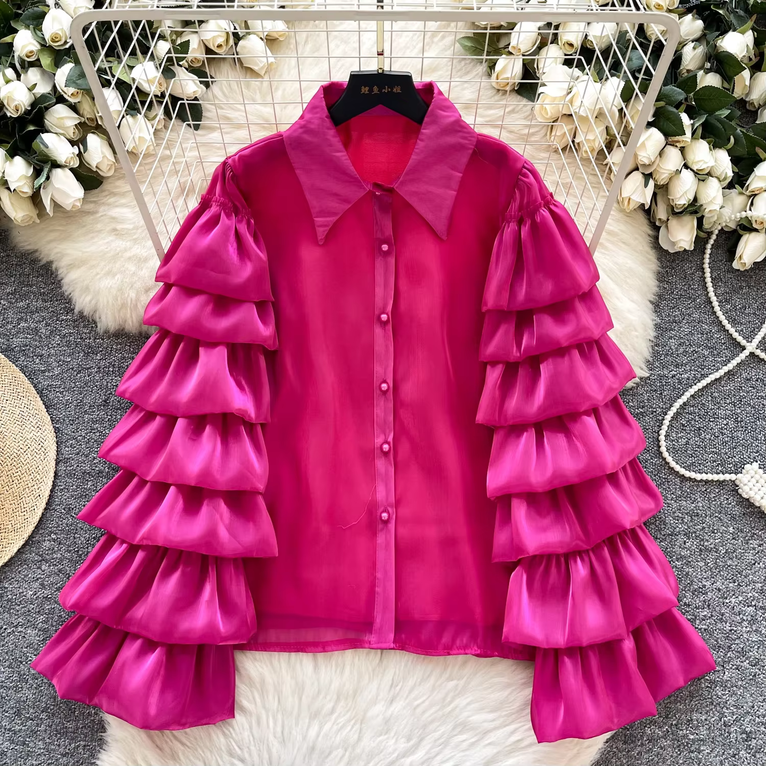 2025 Blusas Mujer De Moda Vintage Blouse vêtements pour femmes col rabattu à manches longues volants