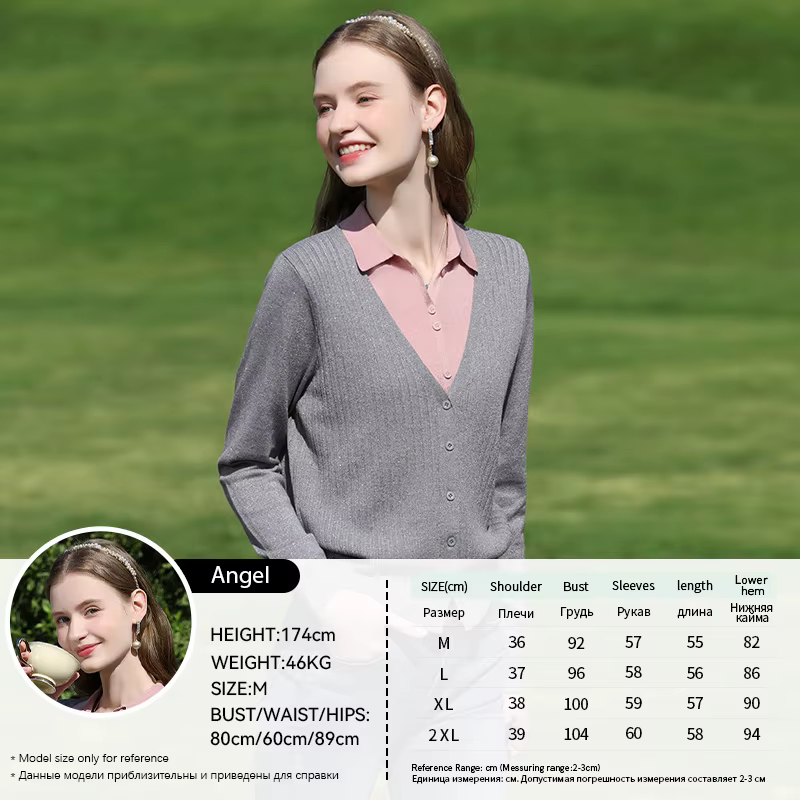 Je crois que vous pull femme argent scintillant tricoté faux deux pièces couleur contrastée 2025 pri