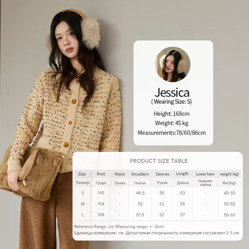 MISHOW coloré jaune pull Cardigan pour femmes hiver 2025 arctique polaire rétro col rond chaud épais