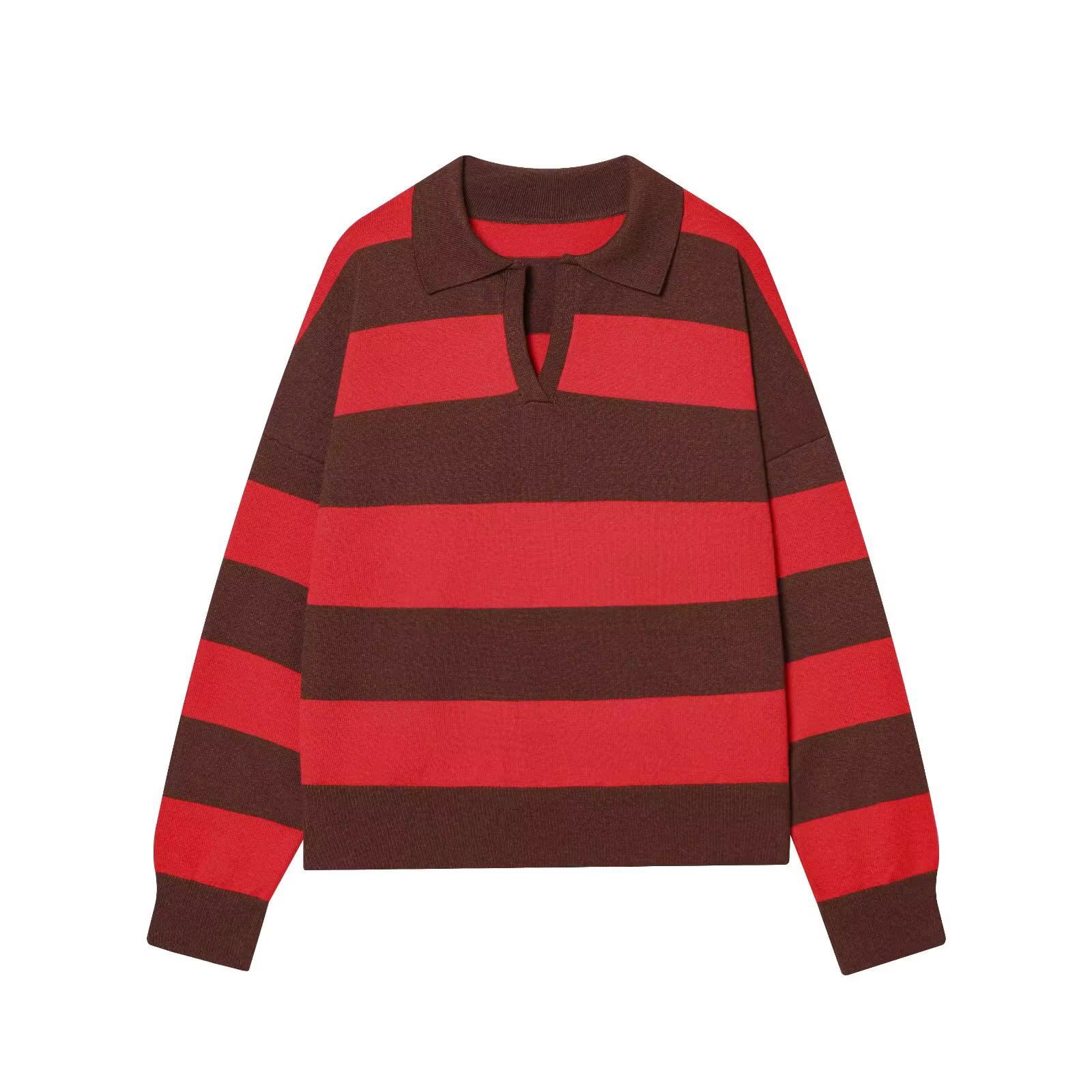 Nouveau Pull-Over Chic en Maille Rayée pour Femme Printemps 2026 – Tendance Jeune Femme, Idéal Voyag