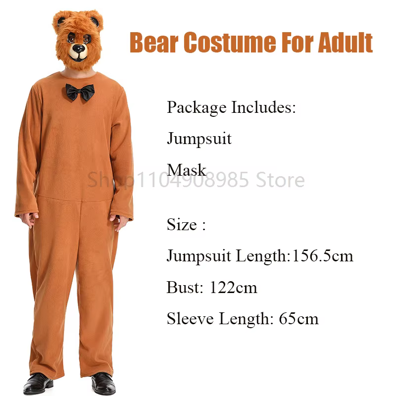 2025 nouveauté ours Halloween habiller combinaison hommes adulte drôle ours brun Costume pour carnav