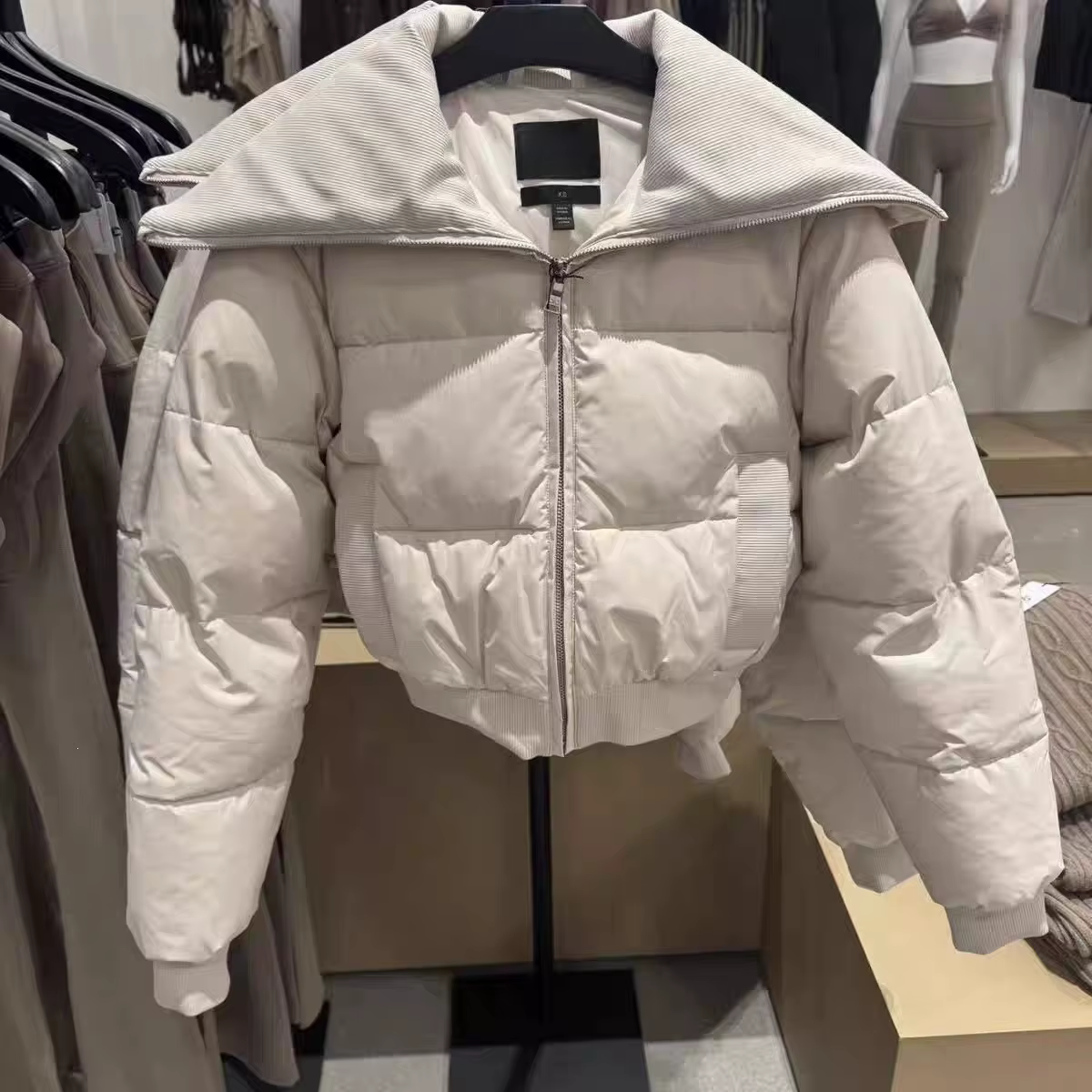 Veste d'hiver décontractée pour femme, style designer, col montant, courte et épaisse, en duvet de h