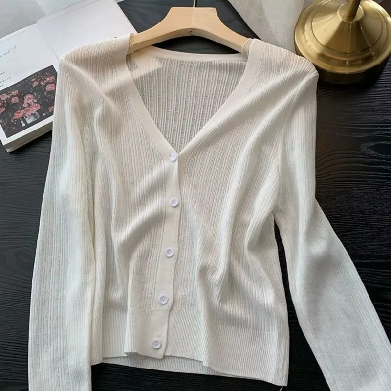 Pullover cardigan pour femme, veste polyvalente, manteau de protection solaire pour femme, pull auto